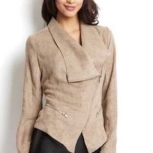 RAMPAGE Moto Jacket Faux Suede Zip Accents M